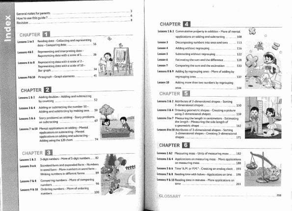 صورة لفهرس كتاب كتاب المعاصر الصف الثاني الابتدائي Moasser Math