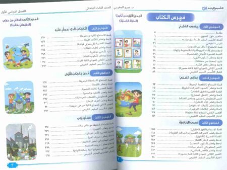 صورة لفهرس كتاب التأسيس السليم للصف الثالث الابتدائي لغة عربية للعام 2024-2025 ترم أول